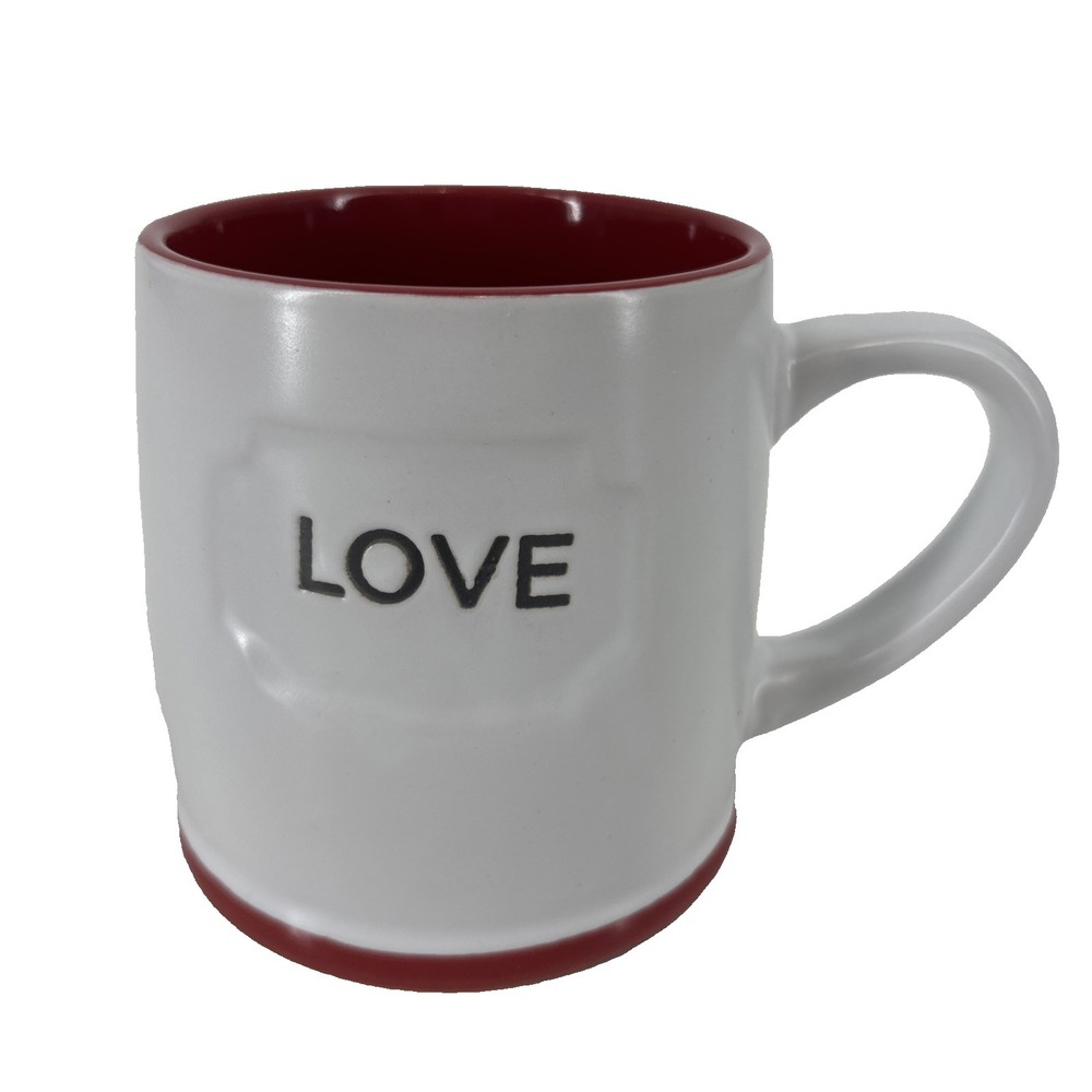 Sheffield Home LOVE Heart Large Ceramic Coffee Tea‎ Mug Gift White Red Valentine